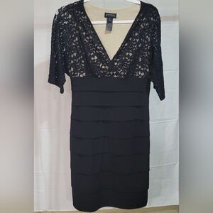 Black Low-Cut Midi Dress